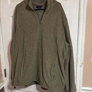 Men's Olive Green Quarter-Zip Sweater